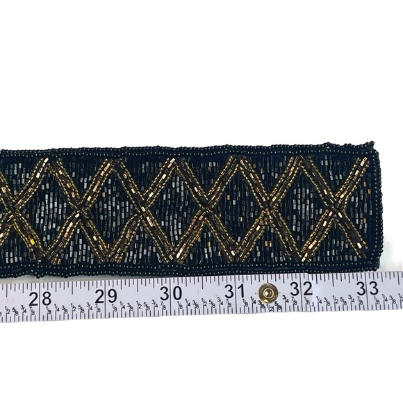 Vintage Beaded Wide Oversized Statement Belt Size S - Picture 12 of 17